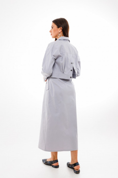 Джинсовый короткий джут с длинными рукавами и застежкой Anelli 961.1 серый - фото 3