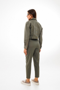 Жакет из джинса с длинным рукавом и застежкой на кнопки Anelli 961.1 хаки - фото 5