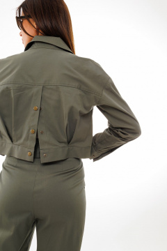 Жакет из джинса с длинным рукавом и застежкой на кнопки Anelli 961.1 хаки - фото 3