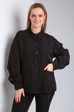 Жакет из вискозы с накладными карманами и планкой на пуговицах Modema м.740 - фото 1