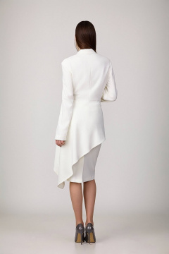 Жакет и юбка со асимметричной баской из костюмной ткани Rosheli 884 - фото 2