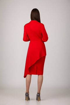 Жакет и юбка со асимметричной баской из костюмной ткани Rosheli 884/1 - фото 2