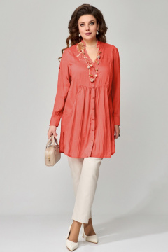 Туника хлопковая прямого силуэта для повседневных образов Fita 20423 оранж - фото 4