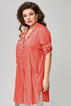 Туника хлопковая прямого силуэта для повседневных образов Fita 20423 оранж - фото 3