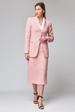 Розовая юбка миди с высоким поясом и разрезом THE NAME 2280 розовый - фото 2