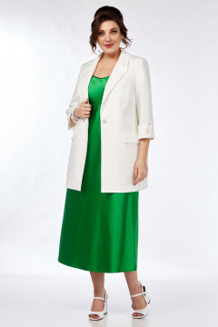 Костюм 2-ка: платье-комбинация и жакет с накладными карманами Matini 1.1758 зеленый - фото 5