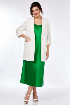 Костюм 2-ка: платье-комбинация и жакет с накладными карманами Matini 1.1758 зеленый - фото 2