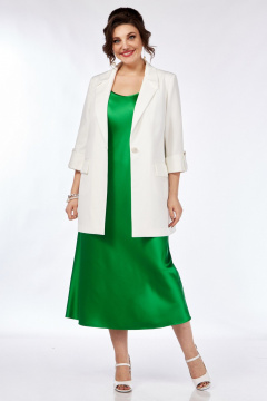 Костюм 2-ка: платье-комбинация и жакет с накладными карманами Matini 1.1758 зеленый - фото 3