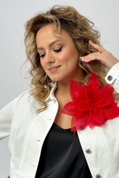 Красная цветочная брошь ручной работы для любого образа Condra 19015 красный - фото 2