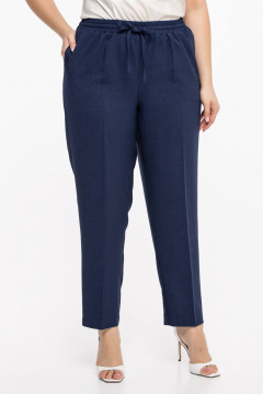 Комфортные брюки на резинке с карманами и длиной 7/8 Avila 0957 темно-синий - фото 2