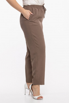 Бежевые и коричневые брюки на резинке с карманами 7/8 Avila 0957 темно-бежевый - фото 2