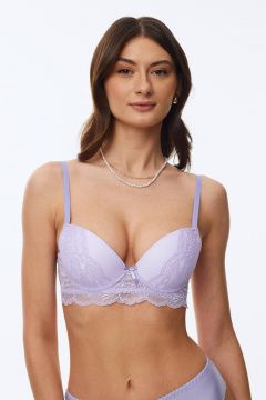 Бюстгальтер кружевной с эффектом пуш-ап и удлинённым станом Леди Леда 683-296 - фото 1