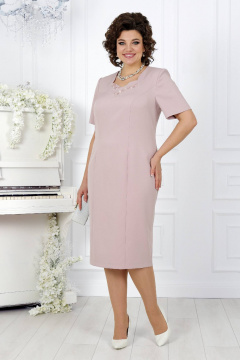 Нарядный кружевной комплек с платьем и кардиганом Ninele 5907 пудра - фото 3