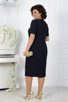 Элегантный комплект из кружевного платья и кардигана Ninele 5907 синий - фото 3