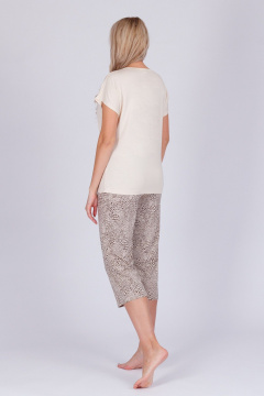 Круглогодичные капри и майка из вискозы и трикотажа Belarusachka РС4383В оникс/лео - фото 4