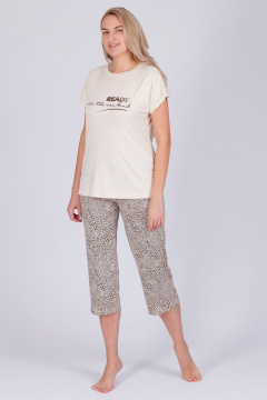 Круглогодичные капри и майка из вискозы и трикотажа Belarusachka РС4383В оникс/лео - фото 1