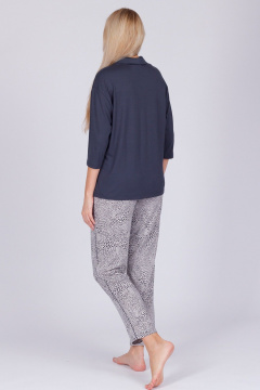 Блуза и брюки из вискозы и трикотажа для круглый год Belarusachka РС5744 барс / графит - фото 3