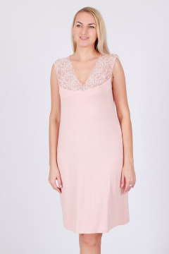 Розовая сорочка из вискозы и трикотажа для круглый год Belarusachka СД4499/2 пудра - фото 1