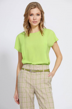 Демисезонные бежевые брюки со стрелками и тканевым поясом Bazalini 4812 - фото 2