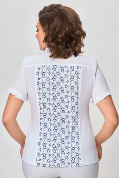 Блуза из текстиля на каждый день длиной 61 см DaLi 3658 белая - фото 3