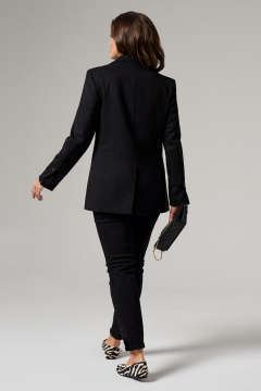 Черный жакет на пуговицах с рельефами и шлицей Панда 154430w черный - фото 2