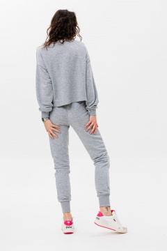 Демисезонный костюм из трикотажа с клапанами и стяжкой HIT 3079 серый_меланж - фото 5