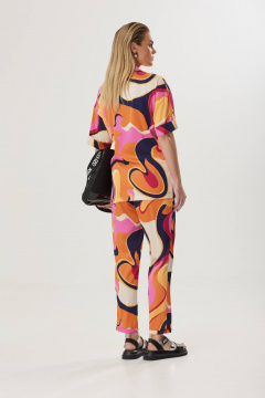 Блуза, брюки Твой имидж 1579 оранжевый-мультиколор - фото 5