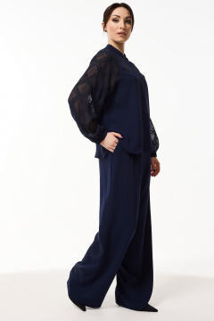 Демисезонный костюм из текстиля с болеро из двух предметов Mislana 935/3 синий - фото 5