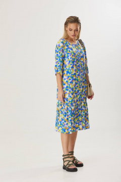 Платье с сборками и съемным поясом, мультитон, лето Твой имидж 1567 мультиколор - фото 5