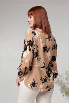 Бежевое платье блуза и брюки из текстиля, круглый год Соджи 533 бежевый - фото 4