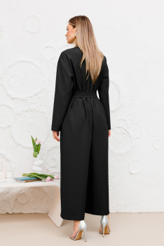 Черный комбинезон свободного силуэта с поясом и карманами Amberа Style 1075R черный - фото 2