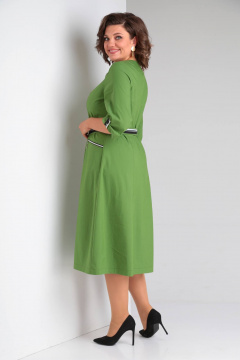 Платье прилегающего силуэта с карманами и рельефами Rishelie 929 зеленый - фото 5