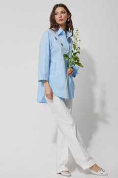 Хлопковая блузка с фигурным низом и вышивкой Lyushe 3726 - фото 2