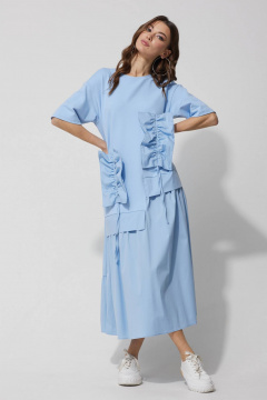 Платье трапеция с воланом и объемными рукавами Lyushe 3740 - фото 5