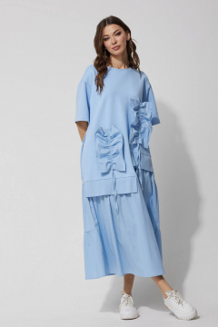 Платье трапеция с воланом и объемными рукавами Lyushe 3740 - фото 4