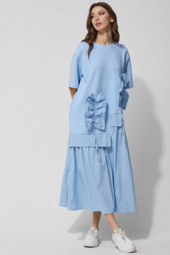 Платье трапеция с воланом и объемными рукавами Lyushe 3740 - фото 3