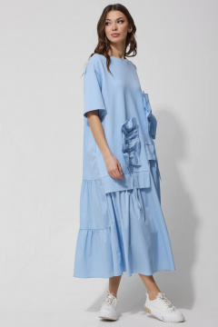 Платье трапеция с воланом и объемными рукавами Lyushe 3740 - фото 2