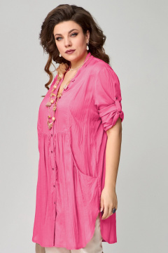 Комплект брюк и туники из джинса и хлопка Fita 1514 розовый_бежевый - фото 4