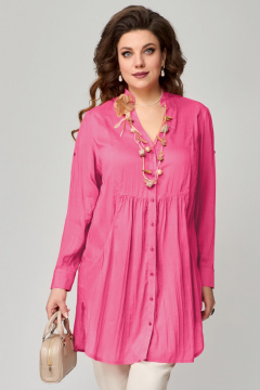 Туника прямого силуэта с карманами и сборкой Fita 20424 розовый - фото 2