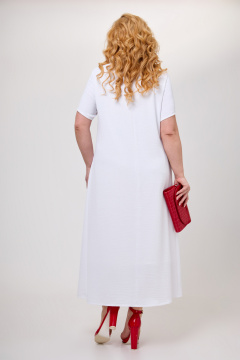 Платье миди с отрезным лифом и сборкой из хлопка и текстиля Новелла Шарм А3969-a - фото 4