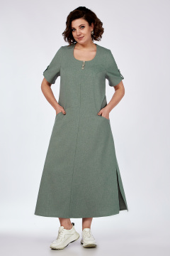 Платье летнее асимметричное из лен-вишер с разрезами Algranda А3976-4 - фото 1