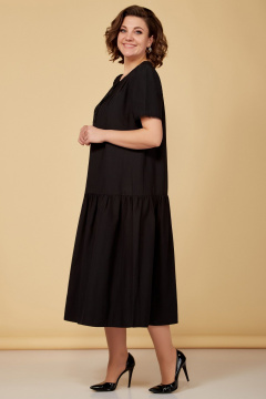 Платье расклешенное с коротким рукавом и сборками Медея и К 2201 черный - фото 5