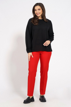 Блуза из текстиля прямого силуэта с рукавом втачкой Медея и К 2222 черный - фото 4