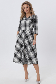 Платье приталенного кроя в клетку с карманами Angelina & Сo 971 - фото 2