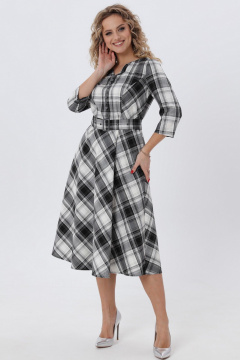 Платье приталенного кроя в клетку с карманами Angelina & Сo 971 - фото 1