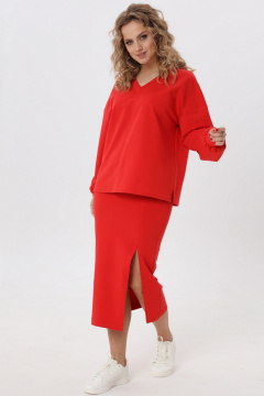 Яркий комплект юбка и джемпер из хлопка и трикотажа Angelina & Сo 972 - фото 1