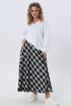 Джемпер свободного кроя с разрезами и V-образным вырезом Angelina & Сo 973 - фото 4