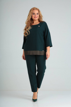 Брюки и свитшот из текстиля с разрезами SVT-fashion 549 зел - фото 1