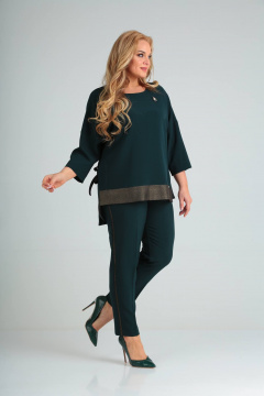 Брюки и свитшот из текстиля с разрезами SVT-fashion 549 зел - фото 2