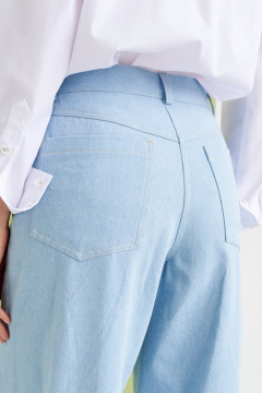 Брюки джинсовые женские с карманами на притачном поясе VIZANTI 9262 - фото 5